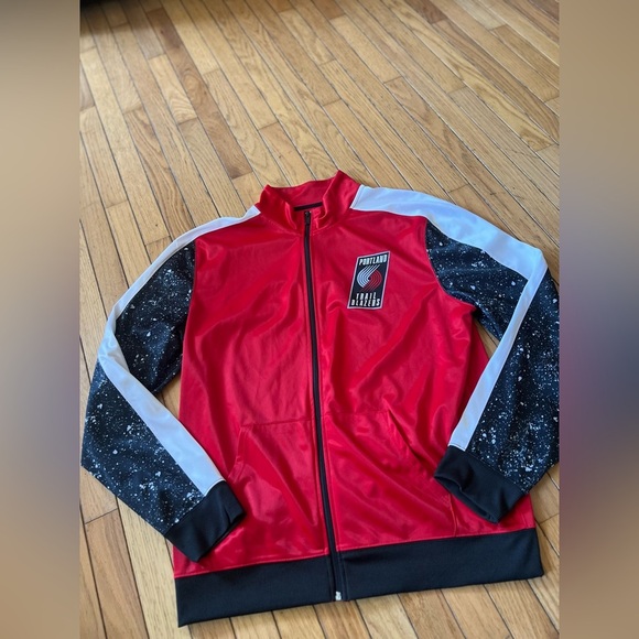 Portland Trail Blazers NBA Track Jacket Men’s Size XXL Red Black Back Logo - Picture 1 of 7